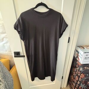 Frank & Oak Black Midi T-Shirt Dress